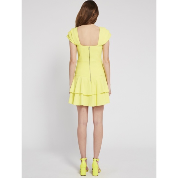 ALICE + OLIVIA Brinda Double-ruffle Fit-and-flare Dress In Daffodil US 8 NWOT - Picture 3 of 14